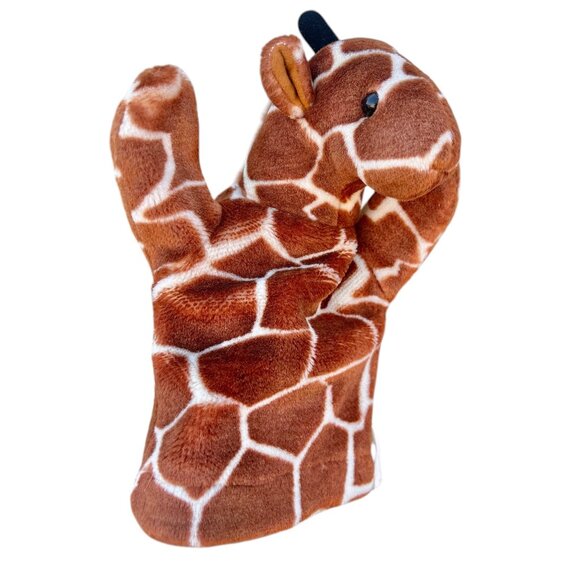 Giraffe & Zoo Babies Chimpanzee W/ Blanket Hand Puppets Play Characters Animals - Picture 6 of 11